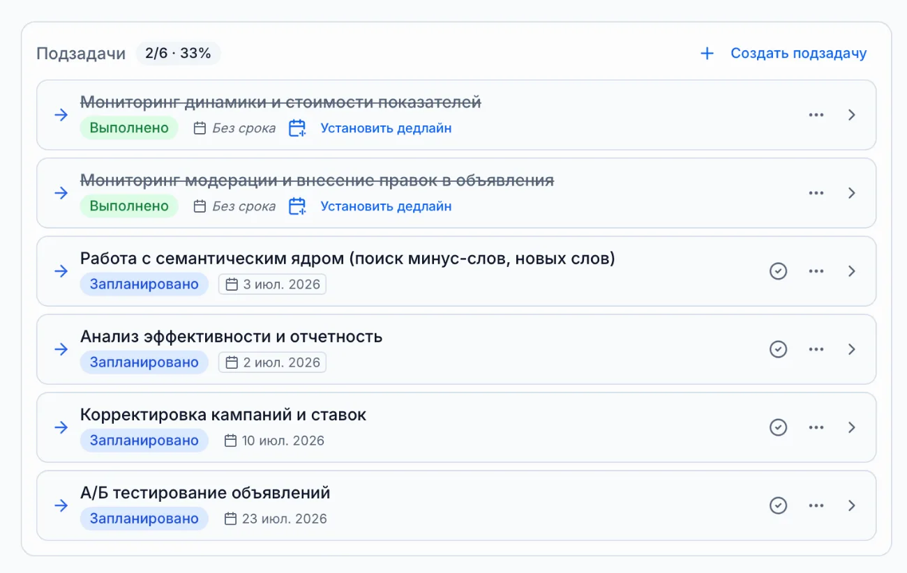Задачи и подзадачи
